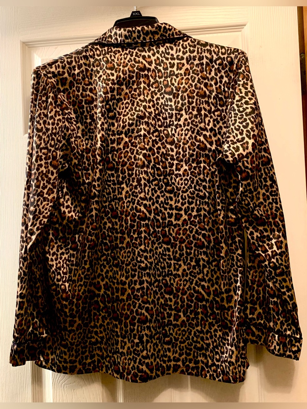 Leopard Print Satin Pajama Top - Picture 3 of 7